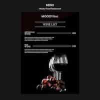 Free PSD menu template for moody food restaurant