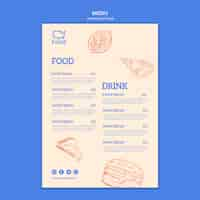 Free PSD menu template with american food