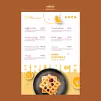 Free PSD menu template with brunch concept