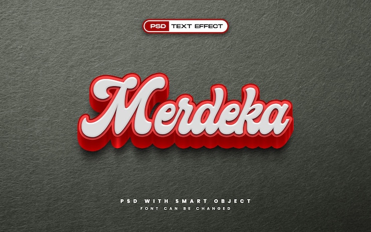 Free PSD merdeka sale indonesian independence day text effect