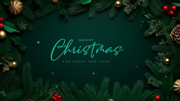 Free PSD merry christmas background with cute lettering