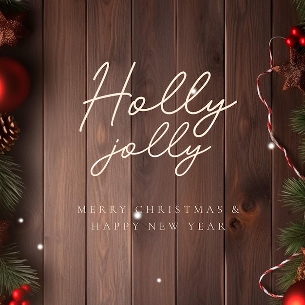 Free PSD merry christmas background with wood texture