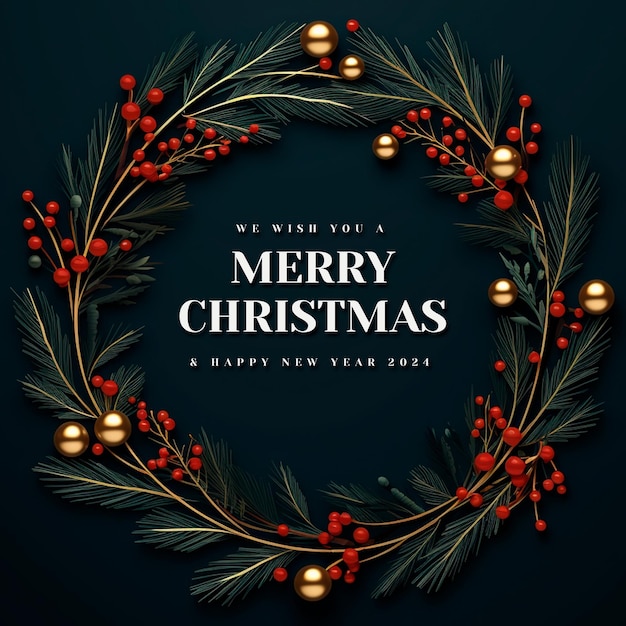 Merry christmas banner background elegant frame