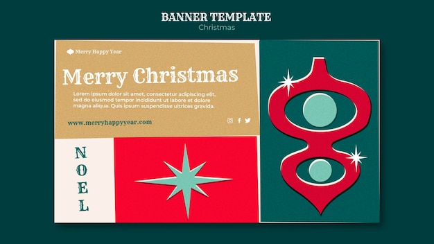 Free PSD merry christmas banner template