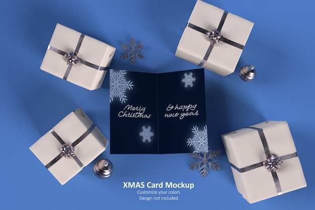 Merry christmas card mockup