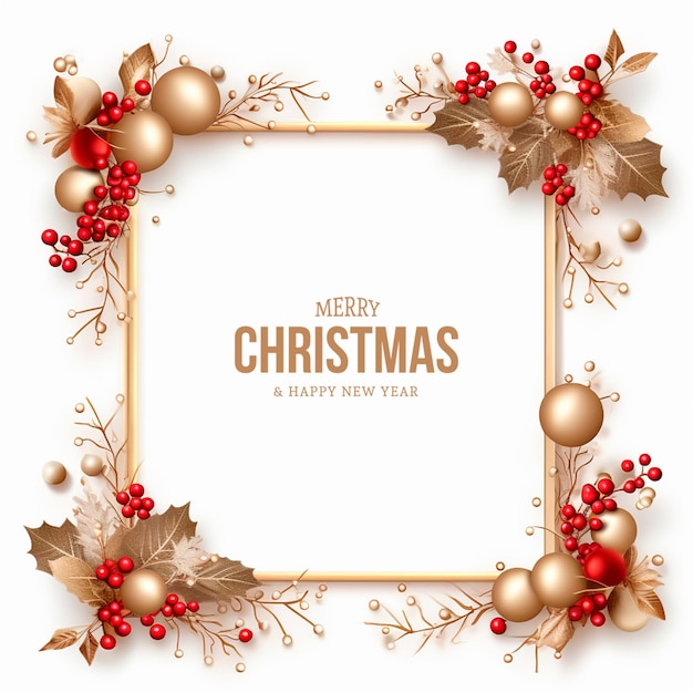 Free PSD merry christmas frame with hand draw decoration