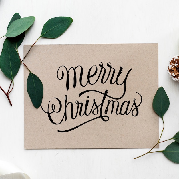 PSD gratuito buon natale mockup cartolina d'auguri