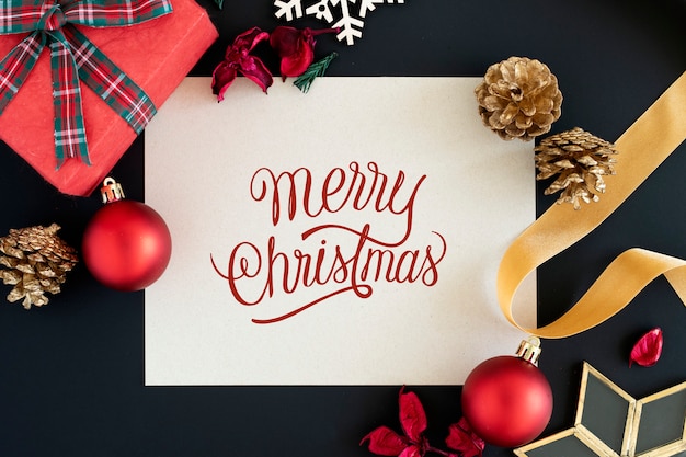 Merry christmas greeting card mockup