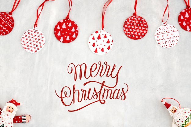 Merry christmas greeting card mockup