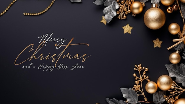 Free PSD merry christmas and happy new year banner background