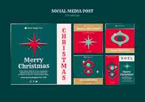 Free PSD merry christmas instagram posts set