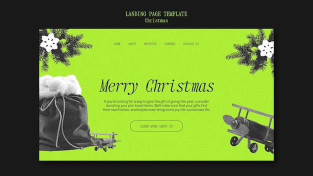 Free PSD merry christmas landing page template