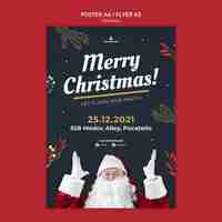 Free PSD merry christmas poster template