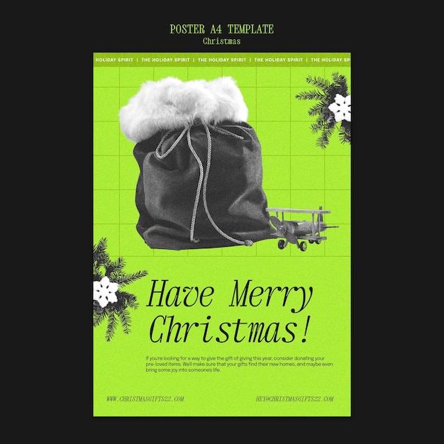 Free PSD merry christmas poster template