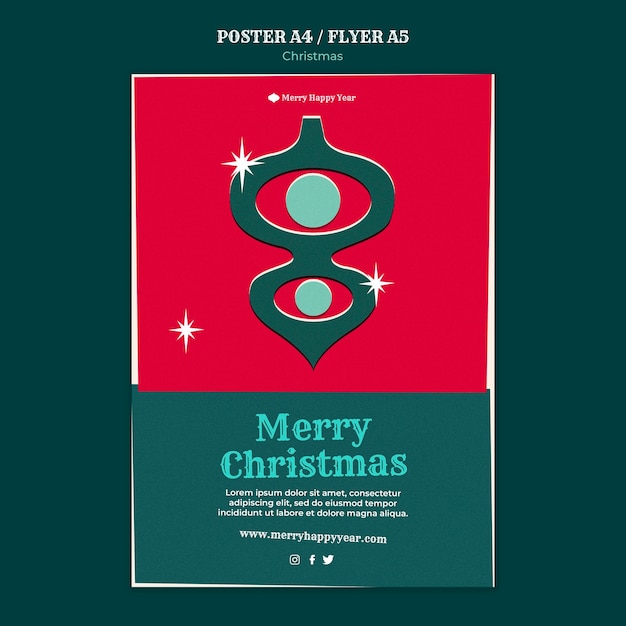 Free PSD merry christmas print template