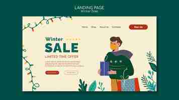 Free PSD merry christmas sales landing page template