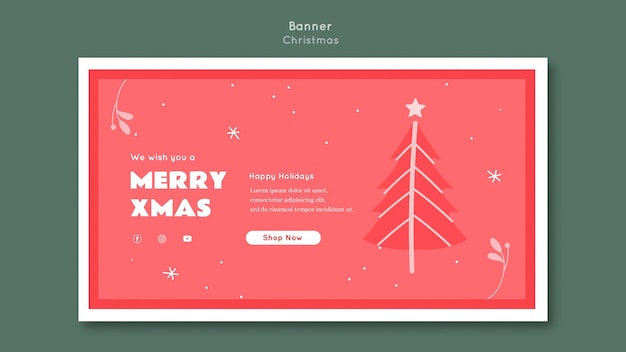 Merry xmas banner template
