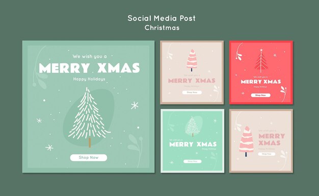メリークリスマスソーシャルメディア投稿テンプレート