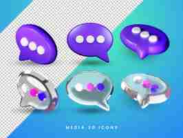 Free PSD message chat 3d icons