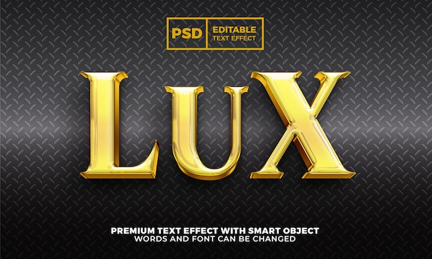 Metal golden luxury 3d editable text effect style