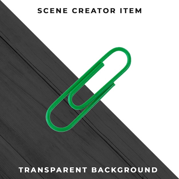 Metal paperclip object transparent PSD