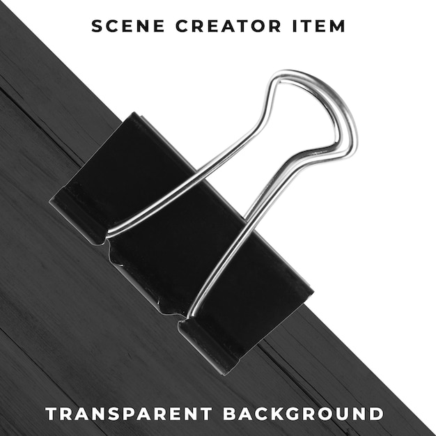 Metal paperclip object transparent PSD