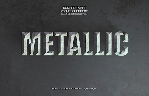 Metallic Text Effect – Free PSD Download