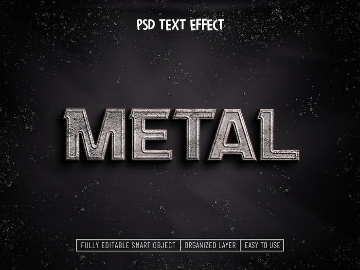 Free PSD metalic text effect