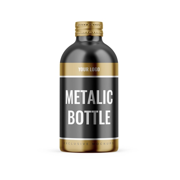 Мокап металлической бутылки эксклюзивные мокапы для брендинга и дизайна упаковки Premium Psd