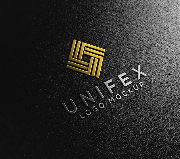 Metallic embossed logo mockup