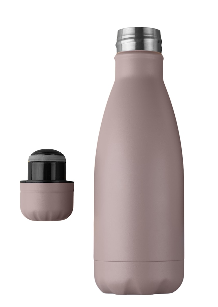 Free PSD metallic thermos container isolated