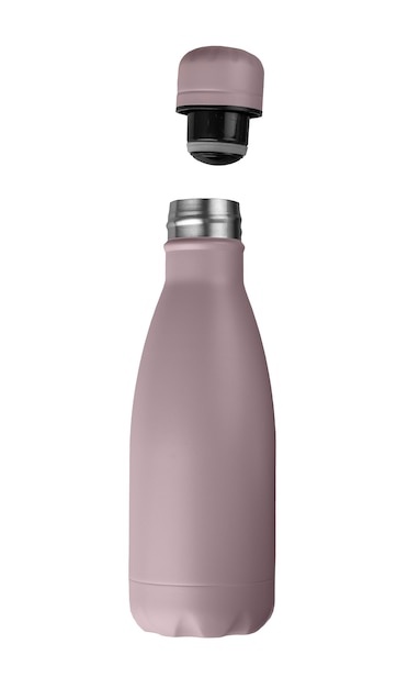 Metallic thermos container isolated