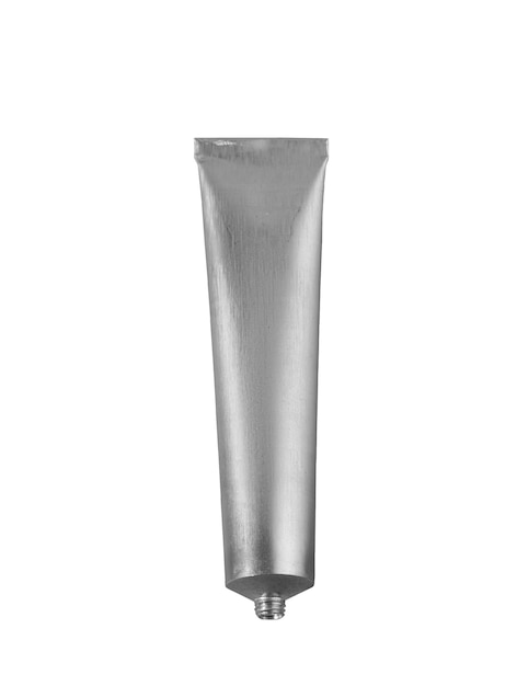 Metallic tube container isolated