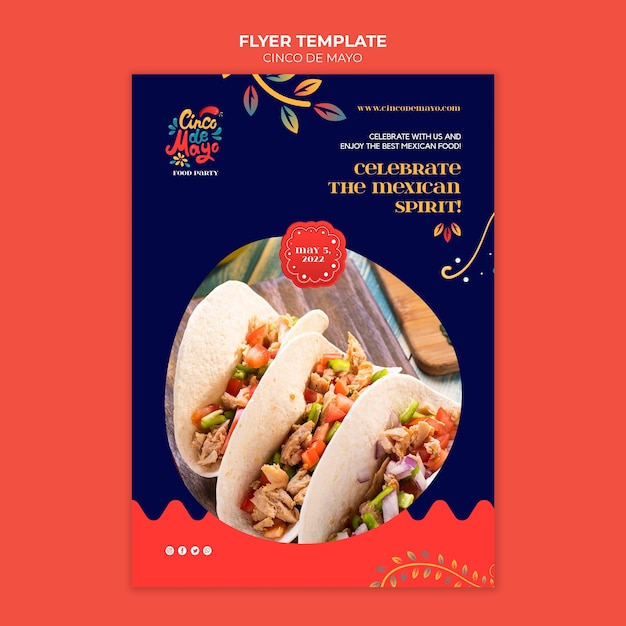 Free PSD mexican event cinco de mayo flyer template