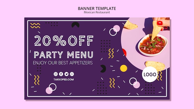 Free PSD mexican food banner template