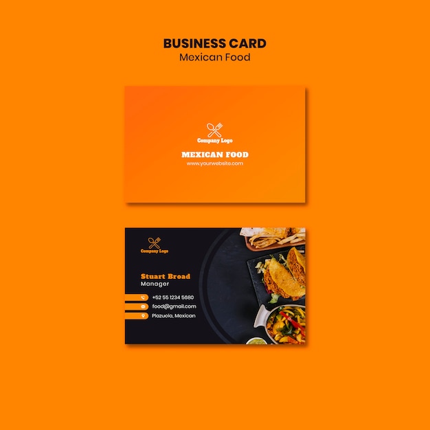 Mexican food business card template