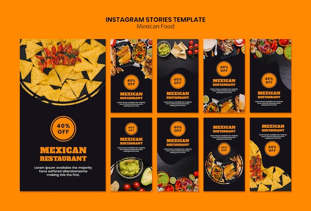 mexican food instagram stories template