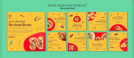 Free PSD mexican food social media post template