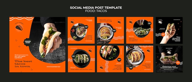 Mexican food social media post template