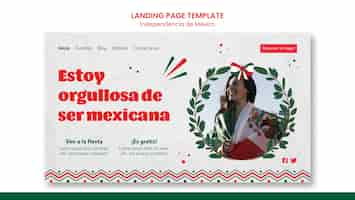 Free PSD mexican independence landing page