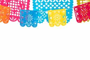 Free PSD mexican perforated paper garland isolated