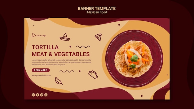 Mexican restaurant banner template