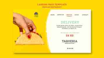 Free PSD mexican restaurant landing page template