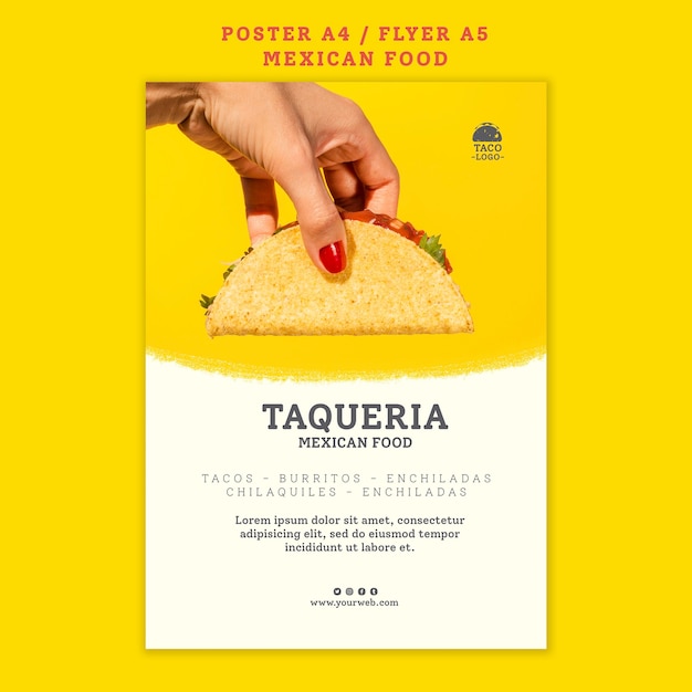 Free PSD mexican restaurant poster template