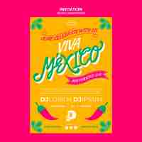 Free PSD mexico independence day invitation template