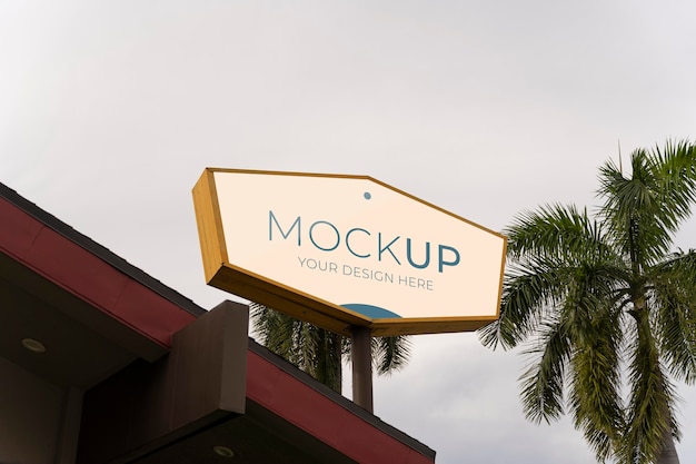 Miami street business signs mockup