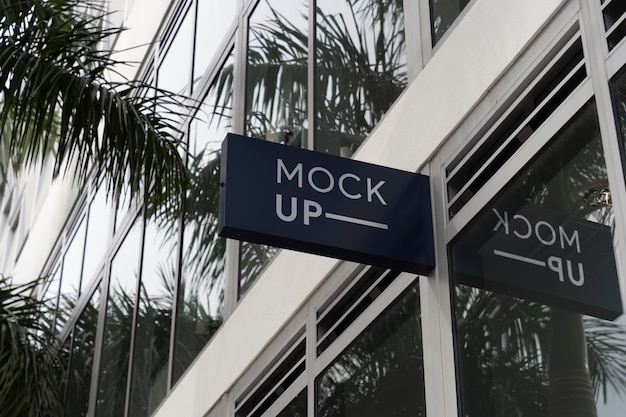 Miami street business signs mockup