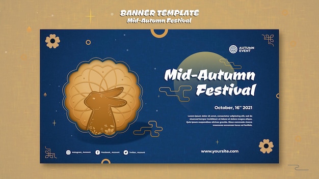 PSD gratuito modello di banner per il festival di metà autunno