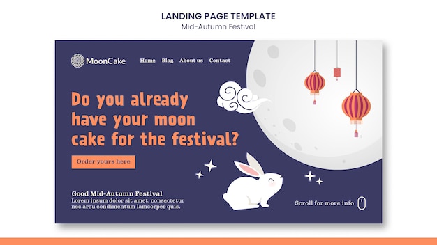 Mid-autumn festival landing page template