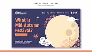 Free PSD mid-autumn festival landing page template